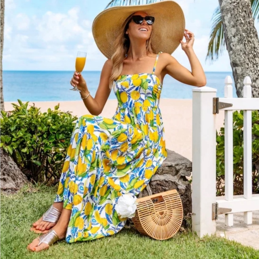 Kenny Flowers Positano Resort Dress Lemons sz XS